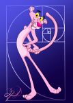  absurd_res anthro cartoon_network felid fur hi_res lobofeo male mammal panthera pantherine pink_body pink_fur pink_nose pink_panther pink_panther_(series) raised_tail solo yellow_eyes 