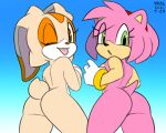  2021 5:4 amy_rose anthro cream_the_rabbit eulipotyphlan female hair hedgehog lagomorph leporid looking_at_viewer low-angle_view mammal nude one_eye_closed rabbit sega solo sonic_the_hedgehog_(series) tongue tongue_out translucent translucent_hair wink xylas 