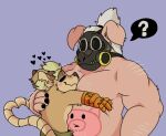  2021 ? anthro belly blizzard_entertainment blush domestic_pig duo embrace eyes_closed gas_mask hug humanoid_hands junkrat_(overwatch) lewdookami male male/male mammal mask murid murine overwatch overweight overweight_male rat roadhog_(overwatch) rodent suid suina sus_(pig) video_games 
