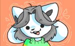  anthro anthrofied buckteeth canid canine clothed clothing felid feline hair mammal open_mouth shaking simple_background teeth tem temmie_(undertale) tongue topwear turbodragon undertale undertale_(series) video_games white_body 