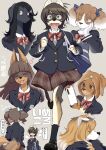  accessory anthro canid canine canis cellphone clothed clothing domestic_dog female group hair_accessory hair_ribbon hanakoji_terasu hi_res japanese_text kemono kikurage kise_kotori koriyama_meiko kuroshiba_nagomi kusuda_korone mammal partially_translated phone ribbons school_bag school_uniform smartphone tail_motion tailwag text translation_request uniform 