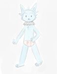  anthro bulge character_name:fuffy clothed clothing collor gayboiarts hi_res male partially_clothed sketch solo underwear 