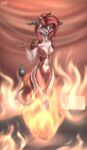  absurd_res anthro breasts catd demon domestic_cat fangs felid feline felis female fire genitals hell hi_res horn lips mammal nipples nude pussy smile smiling_at_viewer solo succubus thigh_gap 