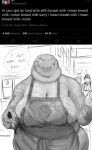  2021 alligator alligatorid anthro anthro_focus apron apron_only areola areola_slip big_breasts blush breasts claws cleavage clothed clothing container countershade_torso countershading crocodilian cup digital_media_(artwork) doctordj english_text eyelashes eyes_closed female female_focus greyscale group half-length_portrait hi_res holding_cup holding_object holding_pen huge_breasts human i_mean_breast_milk inside male mammal meme monochrome mostly_nude non-mammal_breasts olivia_(doctordj) open_mouth open_smile overweight overweight_anthro overweight_female pen portrait public public_exposure reptile scalie shaded sharp_teeth side_boob sketch skimpy smile speech_bubble standing teeth text thick_neck twitter 