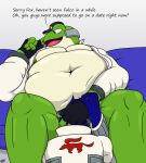  absurd_res amphibian anthro avian belly big_belly bird bodily_fluids duo english_text falco_lombardi frog hi_res infidelity male male/male nintendo nipples oral overweight overweight_male pizzaozzy_(artist) slippy_toad star_fox sweat text toad_(frog) video_games 