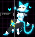  &lt;3 :3 absurd_res anthro armor black_background blue_ears blue_fingers blue_hair blue_nipples boots breasts clothed clothing curvaceous curvy_figure deltarune dialogue dialogue_box drop_shadow eftiinsfw electrical_plug english_text felid feline female floating_hands floating_head footwear glowing glowing_body glowing_nipples hair half-closed_eyes hi_res humanoid looking_at_viewer machine mammal narrowed_eyes navel nipples partially_clothed pixelated_heart pole robot shoulder_pads simple_background smile smirk solo spikes stripper_pole tasque_manager text topless topless_female topless_humanoid undertale_(series) video_games voluptuous whip white_armor white_body white_boots white_clothing white_footwear white_loincloth yellow_eyes 