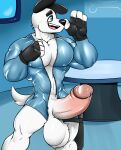  absurd_res anthro canid canine canis capcom clothing domestic_dog dudley dudley_puppy erection genitals gloves handwear hi_res humanoid_genitalia humanoid_penis male mammal muscular nickelodeon penis pooch shirt solo street_fighter t.u.f.f._puppy toony topwear tsukielewds video_games 