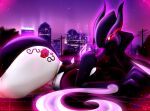  &lt;3 absurd_res anthro anthrofied big_breasts bludraconoid breasts calypso_(bludraconoid) clothed clothing dark_body digital_media_(artwork) female hair hi_res huge_breasts legendary_pok&eacute;mon long_hair nintendo open_mouth pok&eacute;mon pok&eacute;mon_(species) pok&eacute;morph purple_body red_eyes shadow_lugia shadow_pok&eacute;mon solo video_games 