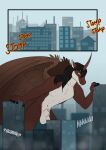  animal_genitalia anthro city comic cynthiafeline destroying equid equine fully_sheathed genitals group hi_res horn horse macro macro_focus male mammal muscular sheath solo_focus unicorn winged_unicorn wings 