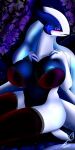  1:2 2021 anthro bed bludraconoid blue_body blue_eyes bodily_fluids breasts calypso_(bludraconoid) clothed clothing digital_media_(artwork) female furniture hair hi_res legendary_pok&eacute;mon lingerie long_hair lugia nintendo nipples on_bed open_mouth pok&eacute;mon pok&eacute;mon_(species) solo tears video_games white_body 