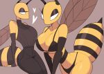  &lt;3 absurd_res anthro arthropod big_breasts bikini breasts cleavage clothed clothing female hi_res hymenopteran idolomantises insect solo swimwear wasp yellow_body 