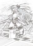  2016 anthro armor athletic athletic_anthro athletic_female biped clothed clothing female hair hi_res lagomorph leporid long_hair mammal military monochrome navy pinup pose rabbit sailor scratchmarks sea ship solo souxjin_celestia_grey storm traditional_media_(artwork) vehicle water watercraft 