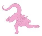  2021 action_pose air_bubbles alpha_channel anthro claws eyeless long_tail male monster muscular muscular_male nude pink_body pink_skin pose pseudo_hair signature simple_background smile solo suspended_in_midair tentacle_hair tentacles transparent_background wolfarion 