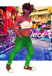  2019 alpha_channel anthro cira_nova city clothed clothing female fully_clothed graffiti hair hi_res looking_away mammal outside solo ursid 
