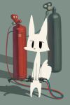  2:3 ambiguous_gender ambiguous_species anthro black_eyes canister gas_canister grey_background hi_res kemono nude oxy_acetylene_welding oxygen_tank ph418c simple_background solo white_body 