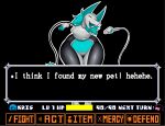  anthro battle bent_over big_butt blue_hair butt clothing curvy_figure darkner deltarune domestic_cat english_text eyes_closed felid feline felis female footwear hair katrosh kris_(deltarune) legs_together mammal shoes short_hair smile solo susie_(deltarune) tasque_manager teeth text thick_thighs undertale_(series) user_interface video_games voluptuous wide_hips 