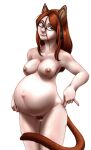  animal_humanoid areola belly big_belly big_breasts breasts brown_hair cat_humanoid celesseshading eyewear felid felid_humanoid feline feline_humanoid female freckles genitals glasses hair hi_res humanoid long_hair mammal mammal_humanoid nipples nude pregnant pubes pussy solo 