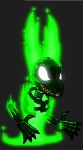  ambiguous_gender anthro bone dark_body dark_skin darli_buni exposed_bone feral fire_body floating_hands green_flames hi_res lagomorph leporid mammal rabbi rabbit skeleton 