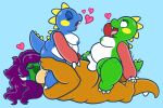  &lt;3 absurd_res anal anal_penetration anthro balls bob_(bubble_bobble) bodily_fluids brother brothers bub_(bubble_bobble) bubble_bobble bubble_dragon cowgirl_position fan_character from_front_position genital_fluids genitals group hi_res horn koopa madrik male male/male mario_bros moobs motion_lines nintendo nipples on_bottom on_top oral overweight overweight_male penetration penis precum rimming scalie sex sibling sinribbons size_difference taito video_games 