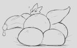  ? alphys anthro balls beady_eyes big_balls big_breasts big_butt big_penis bodily_fluids breasts butt dripping eyewear genital_fluids genitals glasses greyscale gynomorph hi_res huge_balls huge_breasts huge_butt huge_penis humanoid_genitalia humanoid_penis hyper hyper_balls hyper_genitalia hyper_penis iandragonlover intersex lizard looking_at_viewer looking_back looking_back_at_viewer lying monochrome non-mammal_breasts nude on_front open_mouth penis precum precum_drip rear_view reptile scalie simple_background solo thick_tail undertale undertale_(series) vein veiny_penis video_games 