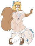  absurd_res accessory alpha_channel anthro big_breasts blonde_hair blue_eyes breasts brown_body brown_fur cleavage clenched_teeth clothed clothing dress female fully_clothed fur hair hair_accessory hair_bow hair_ribbon hi_res high_heels mammal nipple_outline raining ribbons rodent sciurid skidd solo teeth tree_squirrel umbrella wet wet_clothing 
