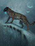  2021 ambiguous_gender detailed_background digital_media_(artwork) feral fur hi_res jademerien night outside snow snowing solo spots spotted_body spotted_fur teeth 