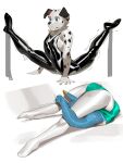  absurd_res anthro bodysuit bulge canid canine canis clothing contortionism cxcxxcxxxx dalmatian domestic_dog flexible hi_res male mammal skinsuit slim spandex splits spread_legs spreading straining tight_clothing 