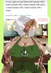  2021 5_fingers anthro apron apron_only areola big_breasts blush bodily_fluids breasts choker clothing container cup dialogue digital_media_(artwork) ear_piercing ear_ring english_text eyelashes eyewear ezukapizumu facial_piercing female fingers glasses green_apron hair hair_over_eye hi_res holding_cup holding_object huge_breasts hyaenid i_mean_breast_milk jewelry lactating looking_at_viewer mammal meme milk mostly_nude necklace nipple_piercing nipple_slip nipples nose_piercing nose_ring one_eye_obstructed pen piercing septum_piercing shaded short_hair silver_(ezukapizumu) silver_hair smile solo speech_bubble spotted_hyena starbucks talking_to_viewer text text_on_apron text_on_clothing thick_thighs wide_hips 