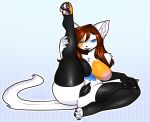  &spades; anthro big_breasts blacksky_(artist) breasts clothing delilah_delcat domestic_cat felid feline felis female fur hair hand_on_leg holding_leg legwear looking_at_viewer mammal multicolored_body multicolored_fur multicolored_pawpads pawpads raised_leg solo spades_marking spread_legs spreading stockings suit_symbol thigh_highs 