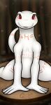  2018 5_fingers 9:18.5 :3 albino anthro arm_markings belly biped blep blush chest_markings cjweasle crusch_lulu dated detailed_background digital_drawing_(artwork) digital_media_(artwork) eyelashes female fingers flat_chested front_view full-length_portrait hi_res leg_markings lizard looking_at_viewer markings neck_markings nude overlord_(series) pink_markings portrait pupils red_eyes reptile scalie signature sitting slit_pupils smile smiling_at_viewer solo tail_markings thick_thighs thigh_markings tongue tongue_out tribal tribal_markings white_body 