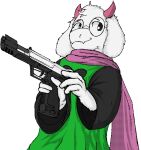  alpha_channel anthro bovid caprine clothed clothing cocking_gun deltarune digital_media_(artwork) eyewear fern_plant fur glasses goat gun half-life handgun heckler_and_koch hk_usp_match holding_object holding_weapon horn male mammal pistol ralsei ralsei_with_a_gun ranged_weapon simple_background smile solo transparent_background undertale_(series) usp video_games weapon 