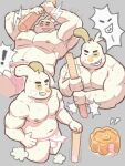  ! 2021 3:4 anthro asian_clothing bulge clothing east_asian_clothing eyes_closed food fundoshi humanoid_hands japanese_clothing kemono lagomorph leporid male mammal mid-autumn_festival mooncake_(food) musclegut navel nipples peekeroro rabbit solo underwear white_clothing white_fundoshi white_underwear 