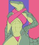  abs anthro athena_(f_draws) breasts clothed clothing crocodile crocodilian crocodylid f_draws female green_body green_scales hand_on_hip hi_res looking_at_viewer muscular muscular_anthro muscular_female non-mammal_breasts pupils reptile scales scalie slit_pupils solo standing yellow_eyes 