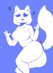  &lt;3 :3 absurd_res ahegao anthro anthrofied blue_background canid canine discord_(app) double_v_sign female fox gesture hi_res looking_pleasured mammal mascot simple_background sockmantgu solo tongue tongue_out v_sign 