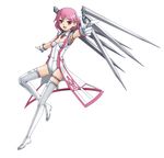  artist_request juju over_zenith pink_eyes pink_hair solo thighhighs wings 