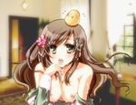  1girl axis_powers_hetalia breasts brown_hair chaa cum cum_on_body cum_on_breasts cum_on_upper_body cum_string facial hungary_(hetalia) nipples pixiv_thumbnail resized 