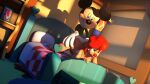  16:9 3d_(artwork) anthro bed bedroom butt butt_grab digital_media_(artwork) disney doggystyle duo female from_behind_position furniture goof_troop half-closed_eyes hand_on_butt hi_res honorboundnoob looking_at_viewer male male/female mammal mickey_mouse murid murine narrowed_eyes nude on_bed rodent roxanne_(goof_troop) sex smile widescreen 