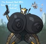  ! big_breasts black_body borisalien breasts cybernetics cyborg drone english_text female genitals gun huge_breasts huge_nipples humanoid hyper hyper_breasts looking_at_viewer machine nipples not_furry nude plump_labia pussy ranged_weapon robot robot_humanoid solo spectre_(titanfall) text titanfall weapon 