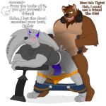  1:1 alpha_channel anal anthro balls bearphones belly blush bodily_fluids briefs canid canine canis clothed clothing cum dialogue duo english_text erection fur genital_fluids genitals hair handles male male/male mammal max_(character) muscular neck_tuft notkastar nude overweight overweight_male pants_down partially_clothed penis signature smile text tuft underwear underwear_down ursid wolf zatch_(character) 