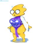  alphys anthro belly big_breasts breasts buckteeth camel_toe chubby_anthro chubby_female clothed clothing curvy_figure delta_rune_(emblem) exposed_thighs eyewear female freckles front_view glasses hi_res lizard navel_outline non-mammal_breasts open_mouth reptile robe scales scalie short_stack simple_background skimpy slightly_chubby solo somescrub standing symbol teeth thick_tail thick_thighs three-quarter_view tight_clothing tight_robe undertale undertale_(series) video_games voluptuous wide_hips yellow_body yellow_scales 