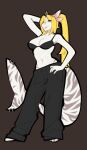  2021 abs anthro blonde_hair breasts clothed clothing digital_media_(artwork) female fish hair marine ni70 non-mammal_breasts shark smile solo 