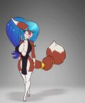  absurd_res anthro armlet big_breasts blue_eyes blue_hair blush bracelet breasts brown_body brown_fur canid canine chest_tuft cleavage clothed clothing digital_media_(artwork) dipstick_ears dipstick_tail ear_tuft eyebrows eyelashes female fennec fox fur gloves_(marking) hair hi_res jewelry legwear long_hair mammal markings multicolored_ears multicolored_tail neck_ring open_mouth open_smile ring scorpdk smile solo tail_jewelry tail_markings tail_ring thigh_highs tuft white_body white_fur 