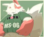  2017 anthro belly biped clothing japanese_text kemono kisukemk777 male nintendo overweight overweight_anthro overweight_male pink_nose pok&eacute;mon pok&eacute;mon_(species) red_body shirt simple_background solo text topwear video_games white_body zangoose zangoose_day 