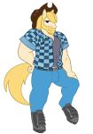  anonymous_artist anthro beard biceps blonde_hair blue_eyes chase_(mlp) clothed clothing digital_media_(artwork) draft_horse equid equine facial_hair fan_character friendship_is_magic hair hasbro hat headgear headwear hi_res hooves horse male mammal muscular muscular_anthro muscular_male my_little_pony pony simple_background solo white_background 