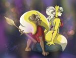  2021 anthro clothed clothing digital_media_(artwork) duo felid female fluffy fur lapdance lingerie lion lucian male male/female mammal mephitid pantherine samantha_(disambiguation) simple_background skunk smile tekandprieda_(artist) 