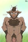  absurd_res anthro bovid bovine european_mythology fer foreskin genitals glans greek_mythology hi_res humanoid humanoid_genitalia humanoid_penis male mammal minotaur mythology penis solo_focus unretracted_foreskin 