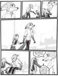  ? anthro bodily_fluids canid canine clothed clothing comic dialogue dipstick_ears disney duo english_text female fox furniture greyscale hi_res judy_hopps lagomorph leporid male male/female mammal monochrome multicolored_ears nick_wilde police_uniform rabbit scut_tail short_tail sofa tears text the_gory_saint uniform zootopia 