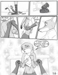  anthro assisted_exposure bedroom_eyes blush canid canine chest_tuft clothed clothing comic covering covering_chest covering_self dialogue dipstick_ears disney duo english_text female fox fur greyscale hi_res judy_hopps lagomorph leporid male male/female mammal monochrome multicolored_ears narrowed_eyes navel_outline nick_wilde rabbit seductive text the_gory_saint tuft undressing zootopia 