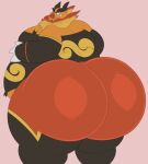  anthro belly big_butt black_body bubble_butt butt emboar fire hi_res huge_butt hyper hyper_butt looking_back male megacoolbear_(artist) multicolored_body nintendo orange_body overweight overweight_anthro overweight_male pok&eacute;mon pok&eacute;mon_(species) rear_view red_body solo thick_thighs video_games 