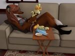  anthro anthro_(artist) canid canine eyewear female fox furniture glasses gundam living_room lying mammal model on_back simona_(character) sofa solo 